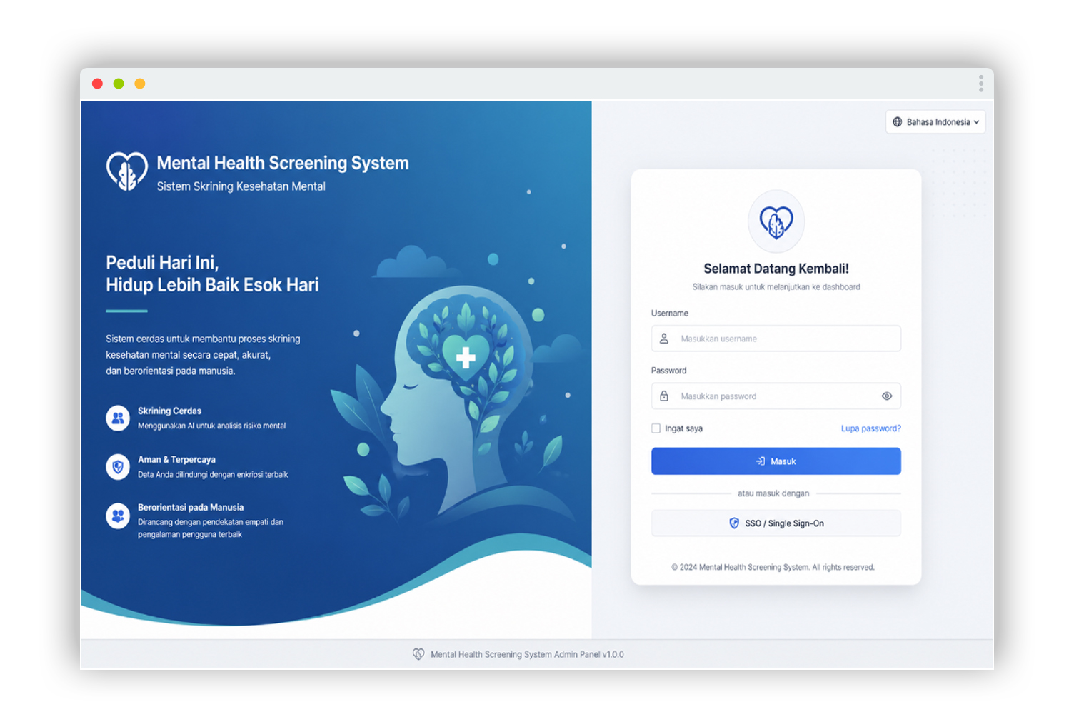 Mental Health Screening System Sistem Skrining Kesehatan Mental